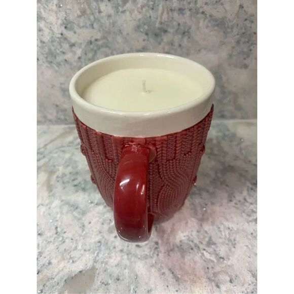 Red Cable Knit Sweater Candle Mug - Picture 6 of 6